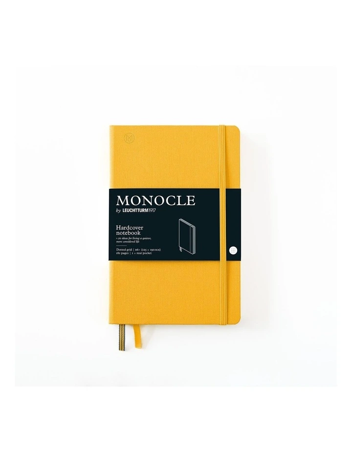 Notebook B6 Monocle, Hardcover, 192 numbered pages, Yellow, Dotted image 1