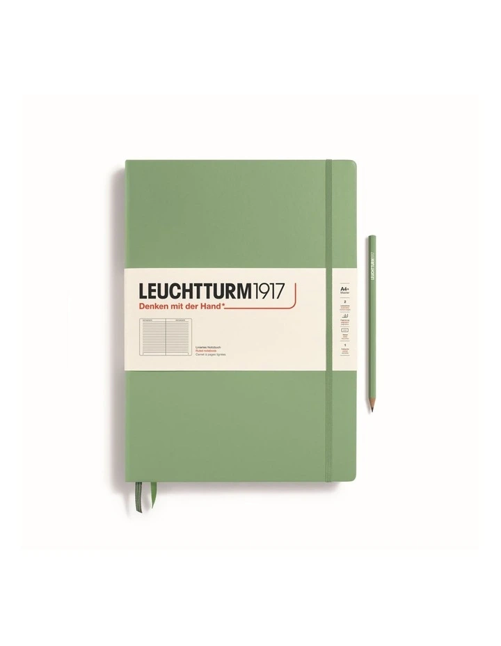 Notebook Hardcover Master Classic (A4 ), Ruled, 235 pages, Sage image 1