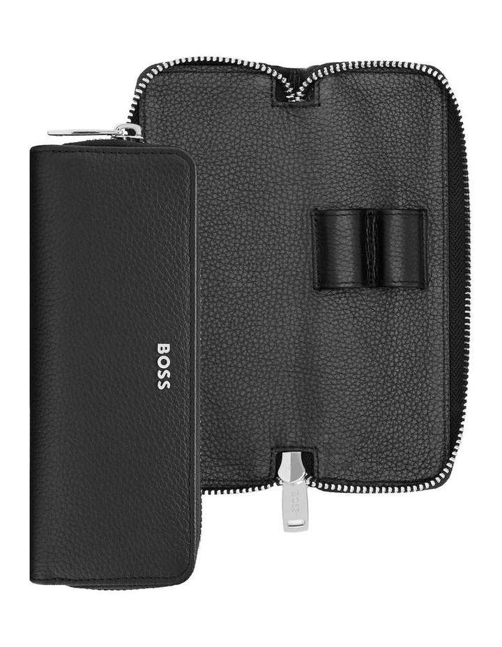BOSS Zipped Double Pen Pouch Classic Grained Black image 1
