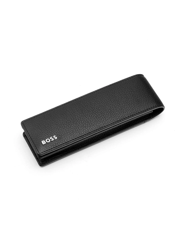 BOSS Double Pen Pouch Classic Grained Black Leather image 2