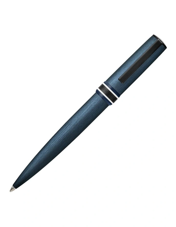 Hugo Boss Arche Brushed Ring Navy Ballpoint Pen image 1