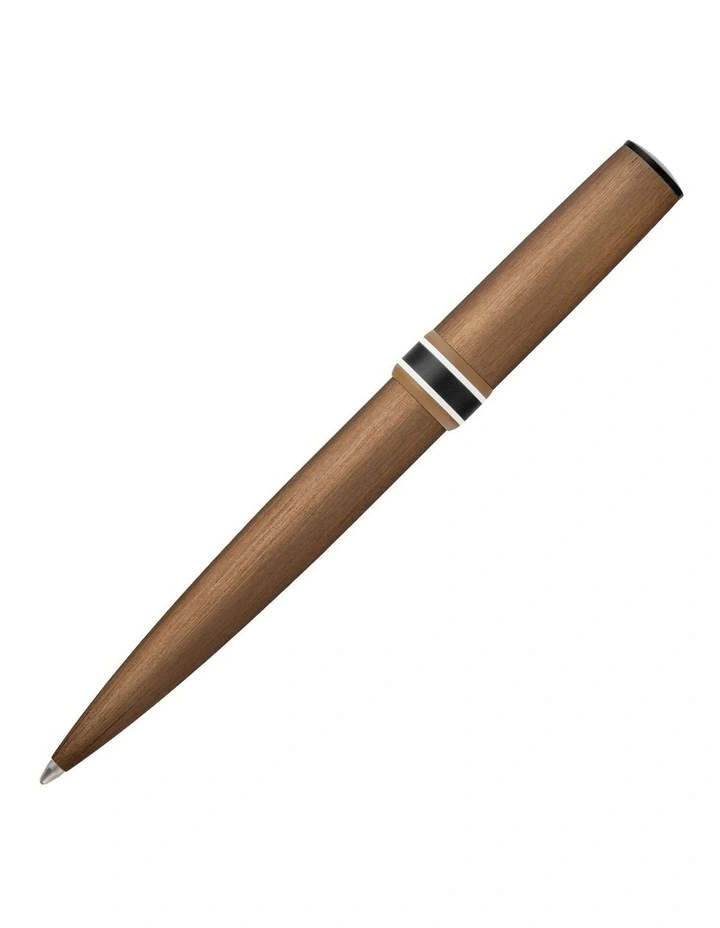 Hugo Boss Arche Brushed Ring Camel Ballpoint Pen image 2