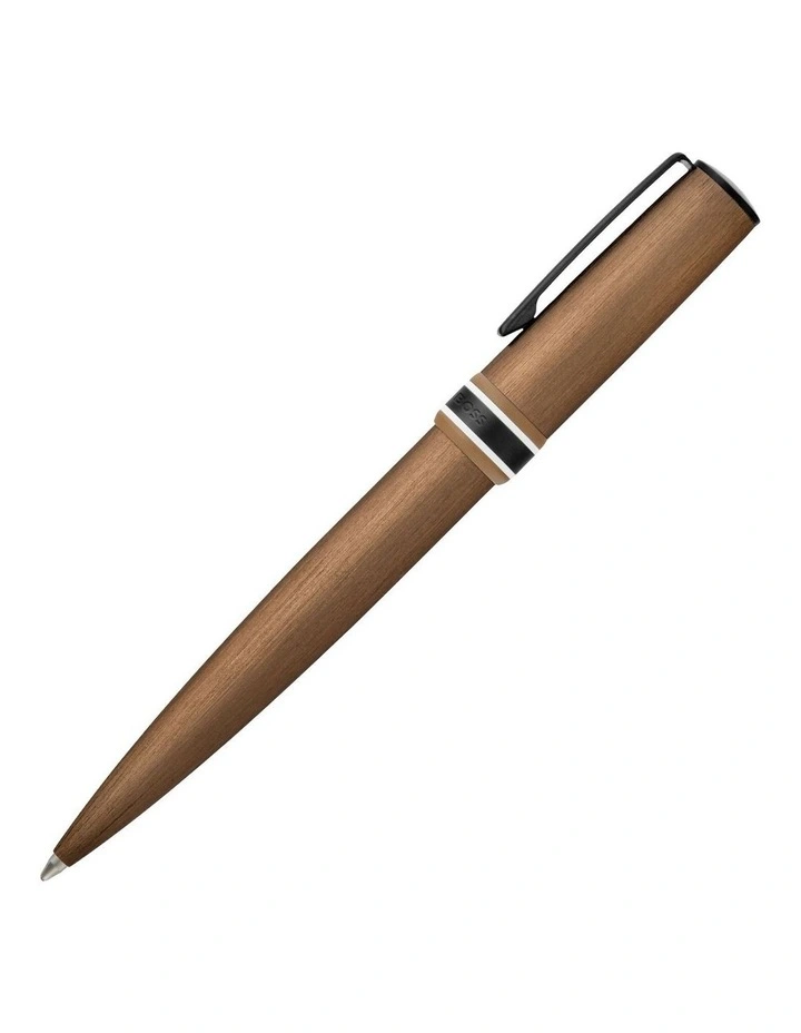 Hugo Boss Arche Brushed Ring Camel Ballpoint Pen image 3