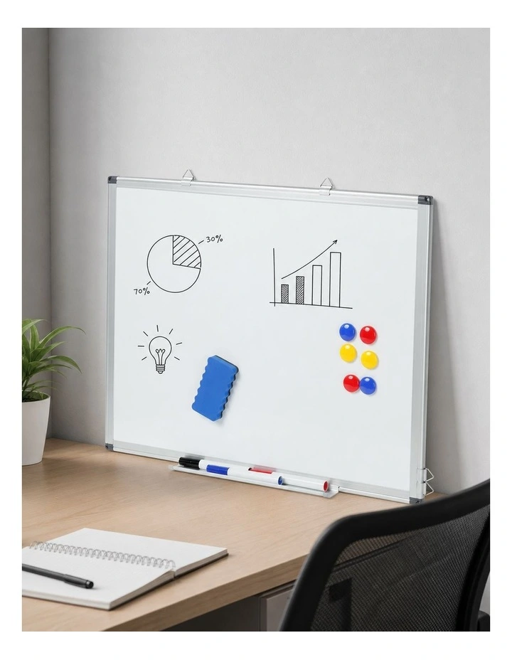 Levede Magnetic Whiteboard Smooth Dry Erase Board with 3 Pens for Office White image 6