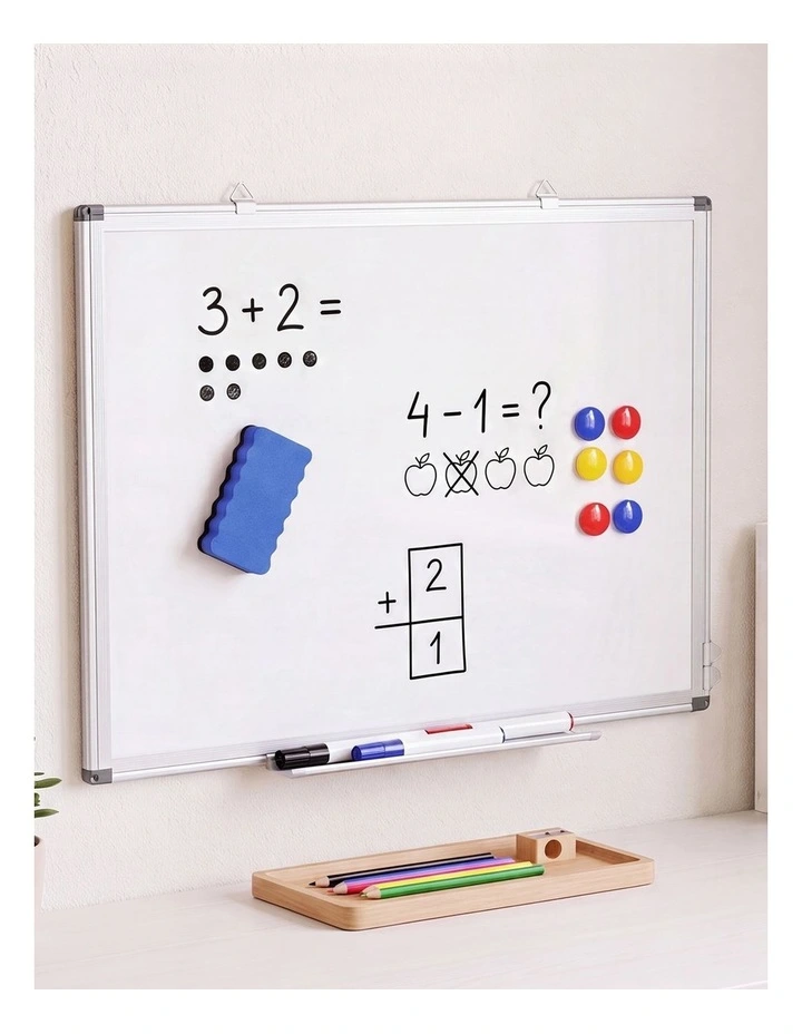 Levede Magnetic Whiteboard Smooth Dry Erase Board with 3 Pens for Office White image 7