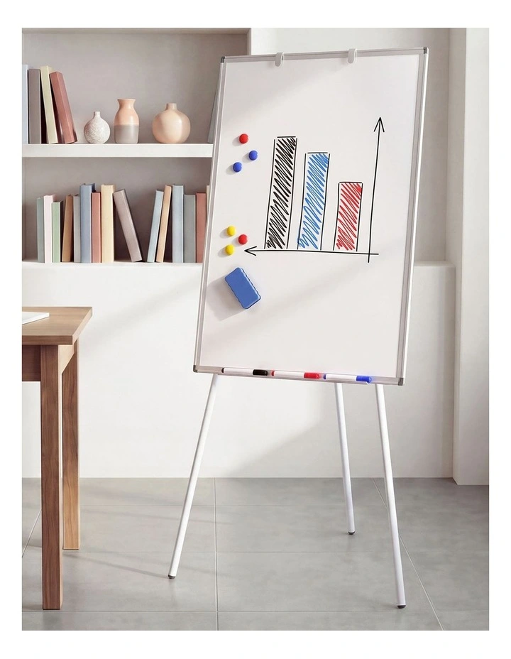 Levede Whiteboard Magnetic Adjustable Tripod Easel Dry Erase for Office White image 6