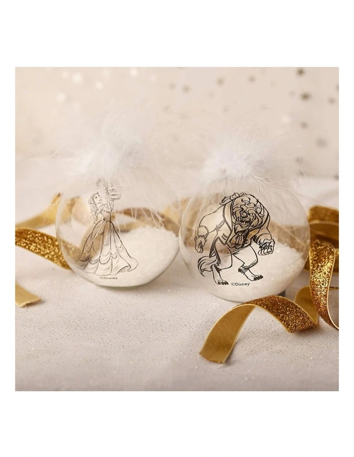 Belle And Beast Collectible Christmas Bauble Set in White image 5