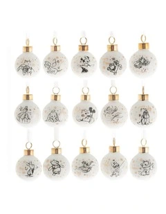Collectible Ceramic Stoneware Mini Baubles Set Of 15 in White