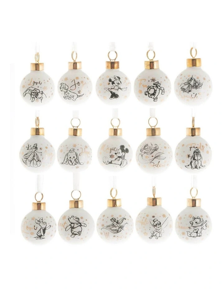 Collectible Ceramic Stoneware Mini Baubles Set Of 15 in White image 1
