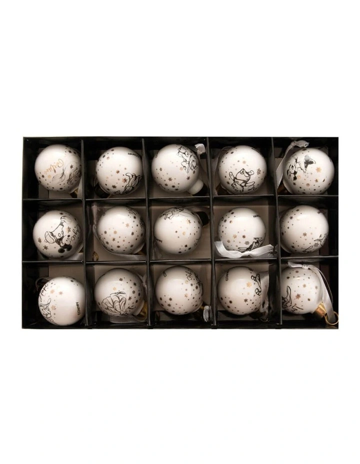 Collectible Ceramic Stoneware Mini Baubles Set Of 15 in White image 2