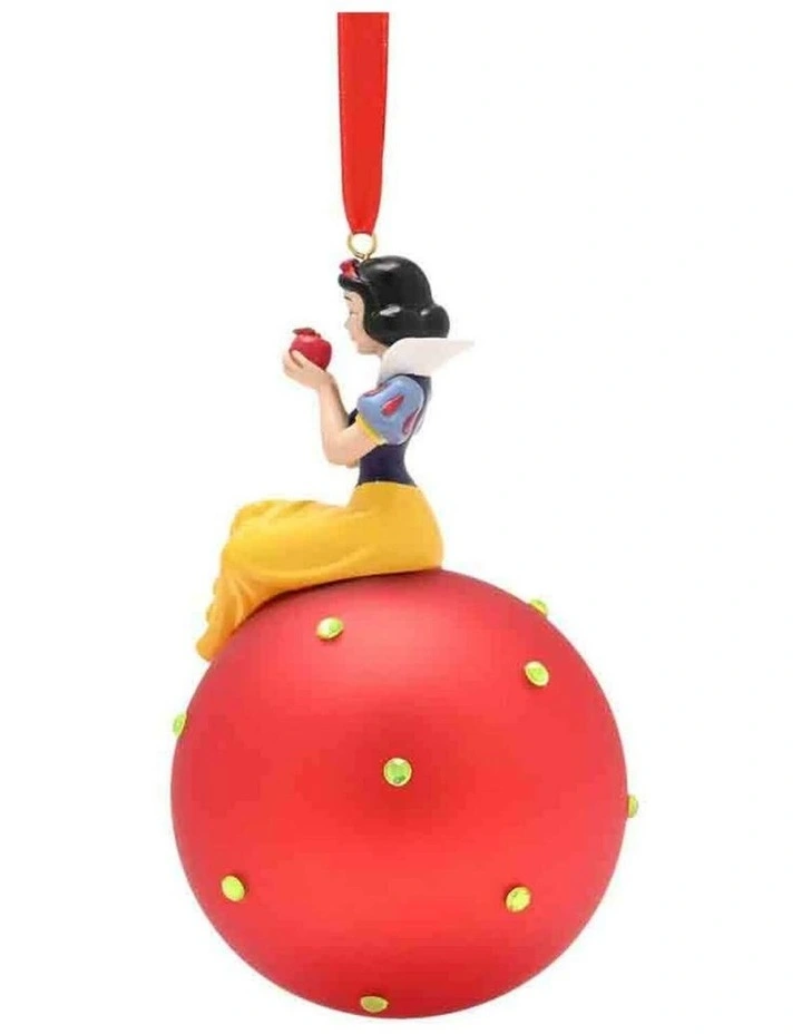 Christmas Snow White On Glass Bauble in Red image 2