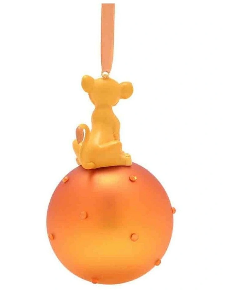 Christmas Simba On Glass Bauble in Orange image 2