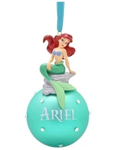 Christmas Ariel On Glass Bauble in Multi