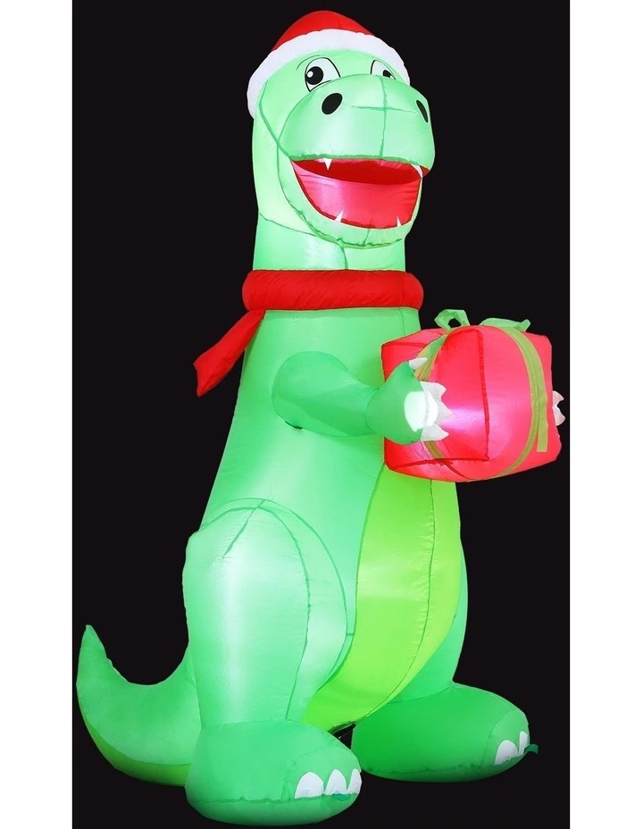 Christmas Inflatable Dinosaur LED Decorations in Multi image 2