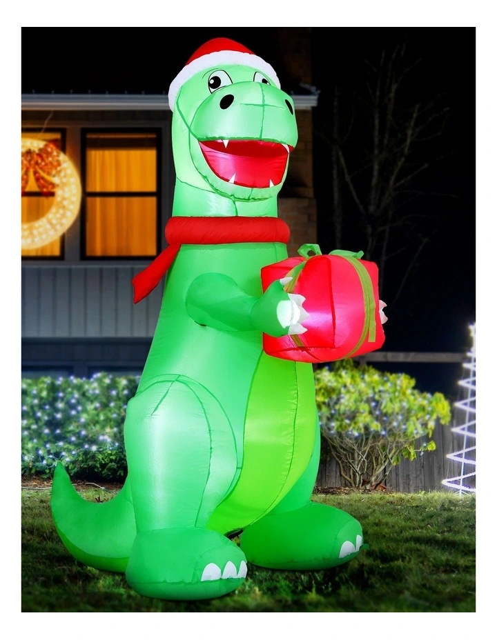 Christmas Inflatable Dinosaur LED Decorations in Multi image 3
