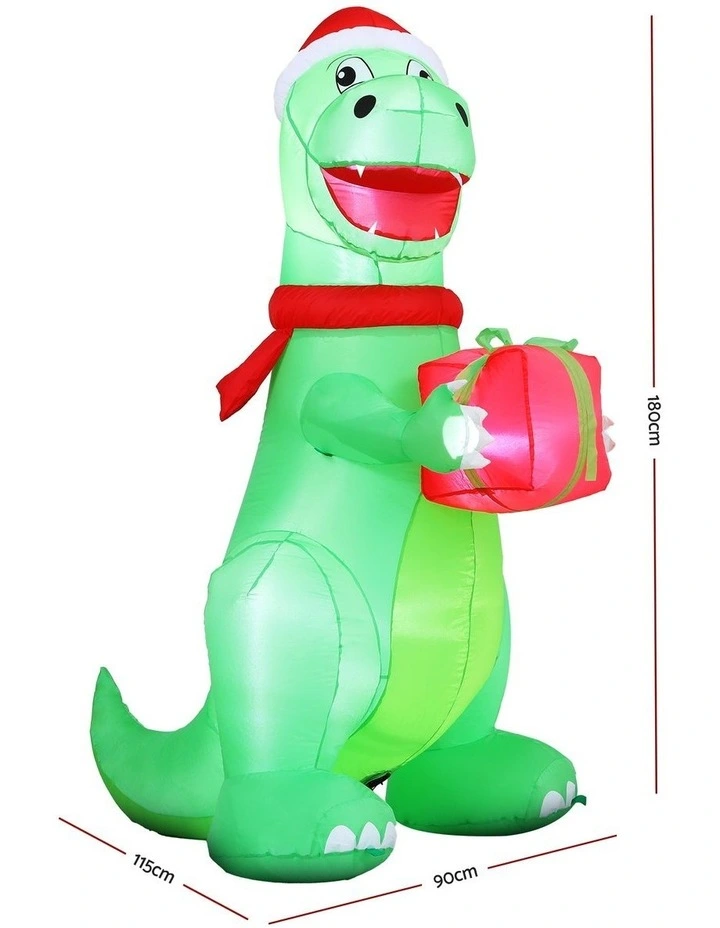 Christmas Inflatable Dinosaur LED Decorations in Multi image 4
