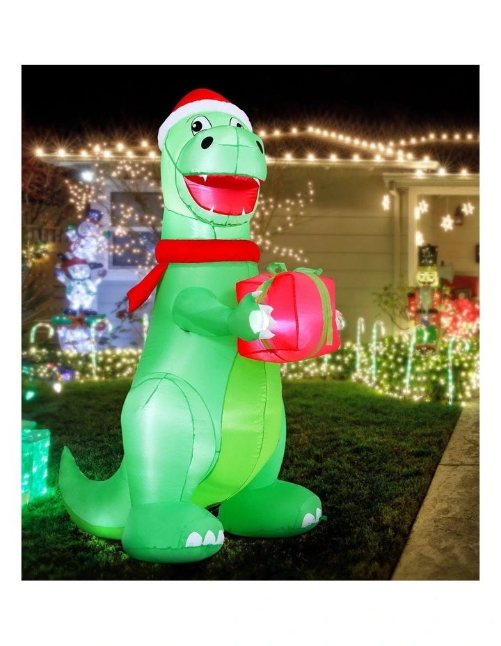Christmas Inflatable Dinosaur LED Decorations in Multi image 5