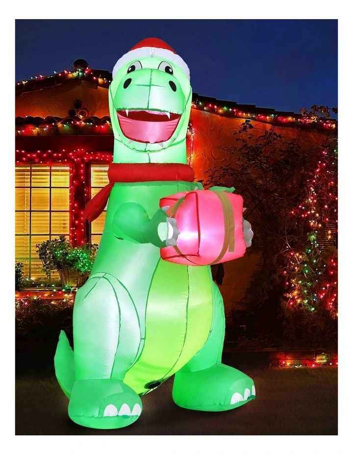 Christmas Inflatable Dinosaur LED Decorations in Multi image 6