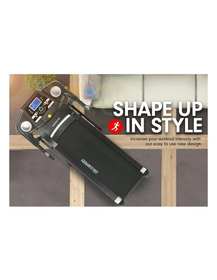 Powertrain V30 Foldable Treadmill 420mm Running Belt 14.8kmh Speed 3 Level Incline12 Programs image 3