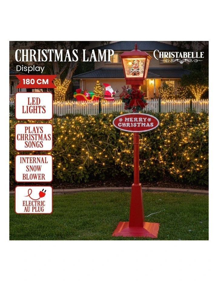 Christabelle 1.8m Christmas Lamp Post Outdoor Display Decoration LED Lights Front Yard Lawn Statue image 7