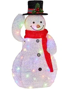 51cm Animated Snowman Christmas Display Multi-Colour LED Lights Xmas Decoration
