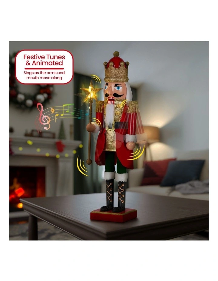 60cm Musical LED Animated Christmas Nutcracker Ornament Decoration image 3