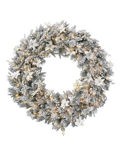 National Tree Company Frosted Colonial Pre-Lit Christmas Wreath - 122cm