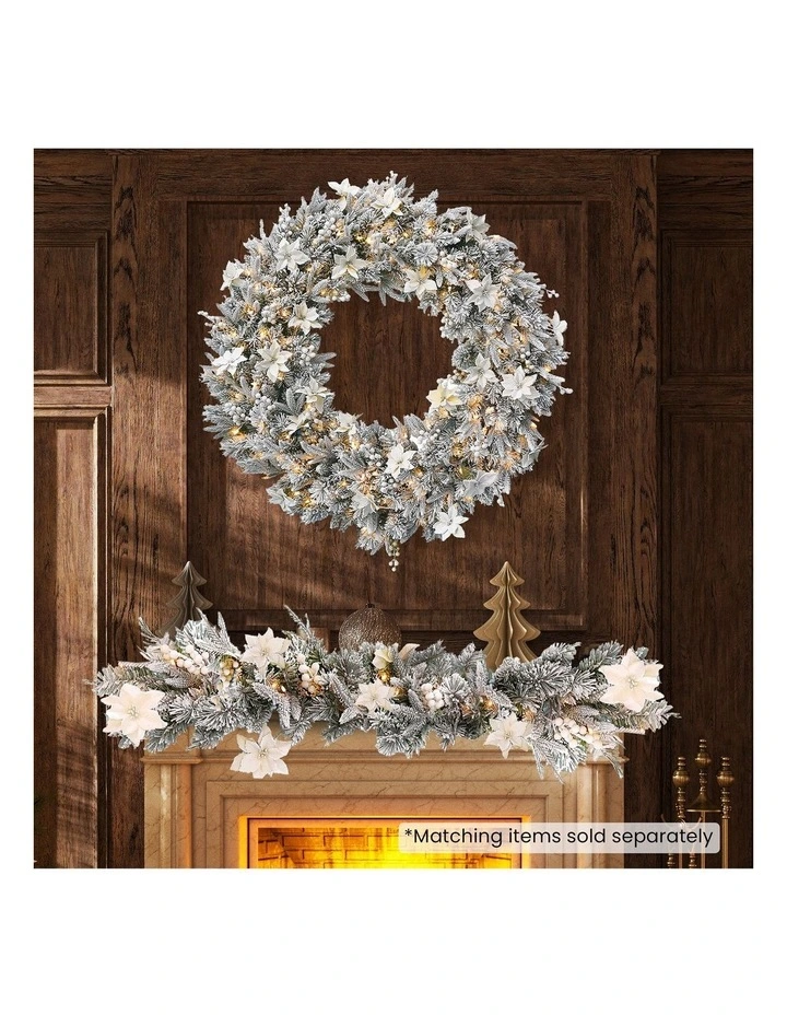 National Tree Company Frosted Colonial Pre-Lit Christmas Wreath - 122cm image 7