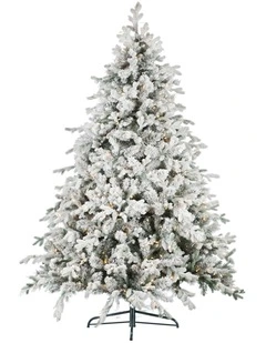 9ft Christmas Tree with Twinkle Lights- Snowy Dorchester