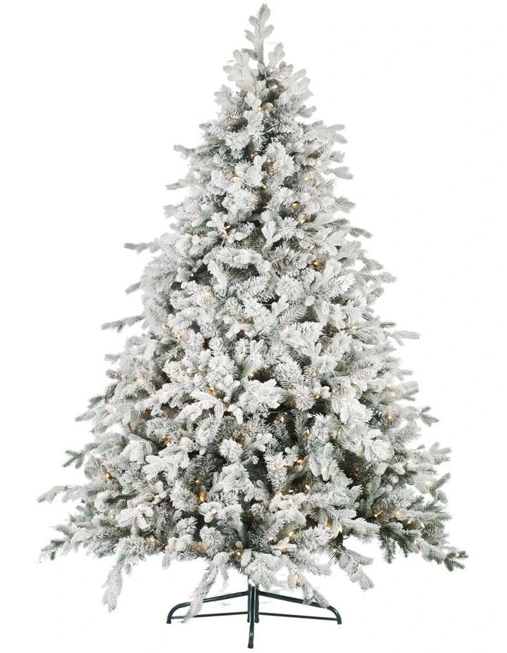 9ft Christmas Tree with Twinkle Lights- Snowy Dorchester image 1