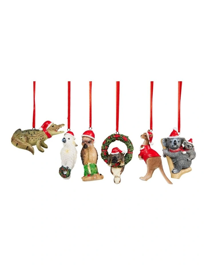 Box of 6 Assorted Aussie Animals Christmas Tree Decorations image 2