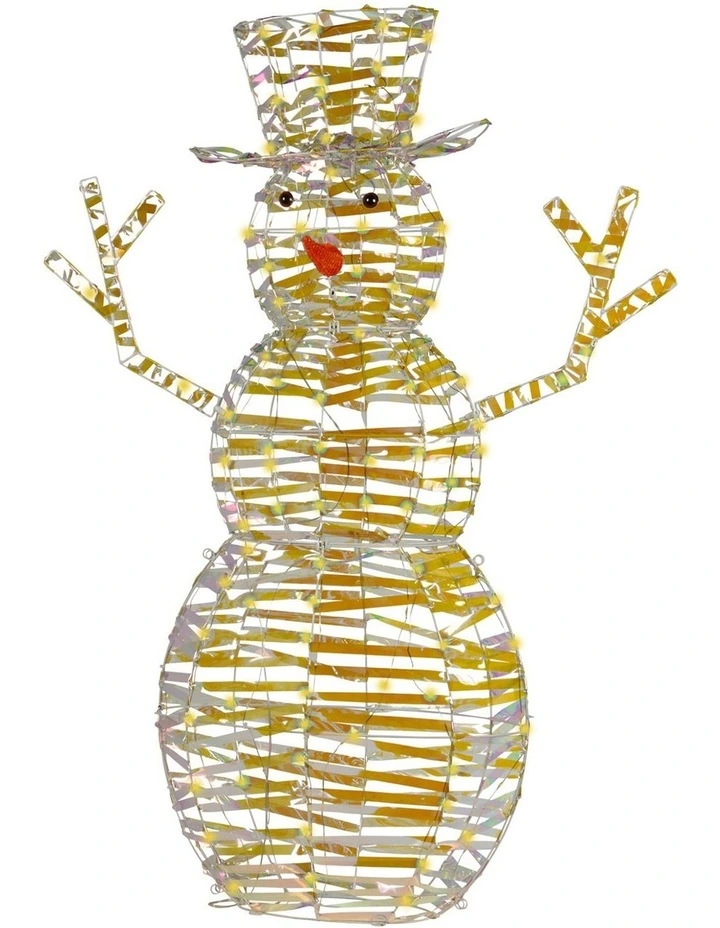 Christabelle 1.2m Christmas Snowman Indoor Outdoor Display Decoration LED Lights Front Yard Lawn image 1