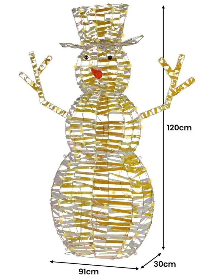 Christabelle 1.2m Christmas Snowman Indoor Outdoor Display Decoration LED Lights Front Yard Lawn image 3