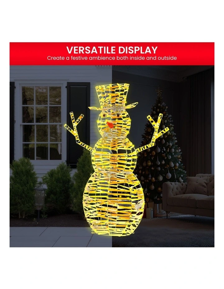 Christabelle 1.2m Christmas Snowman Indoor Outdoor Display Decoration LED Lights Front Yard Lawn image 5
