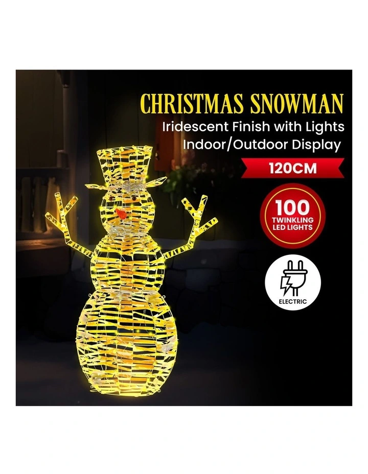 Christabelle 1.2m Christmas Snowman Indoor Outdoor Display Decoration LED Lights Front Yard Lawn image 7