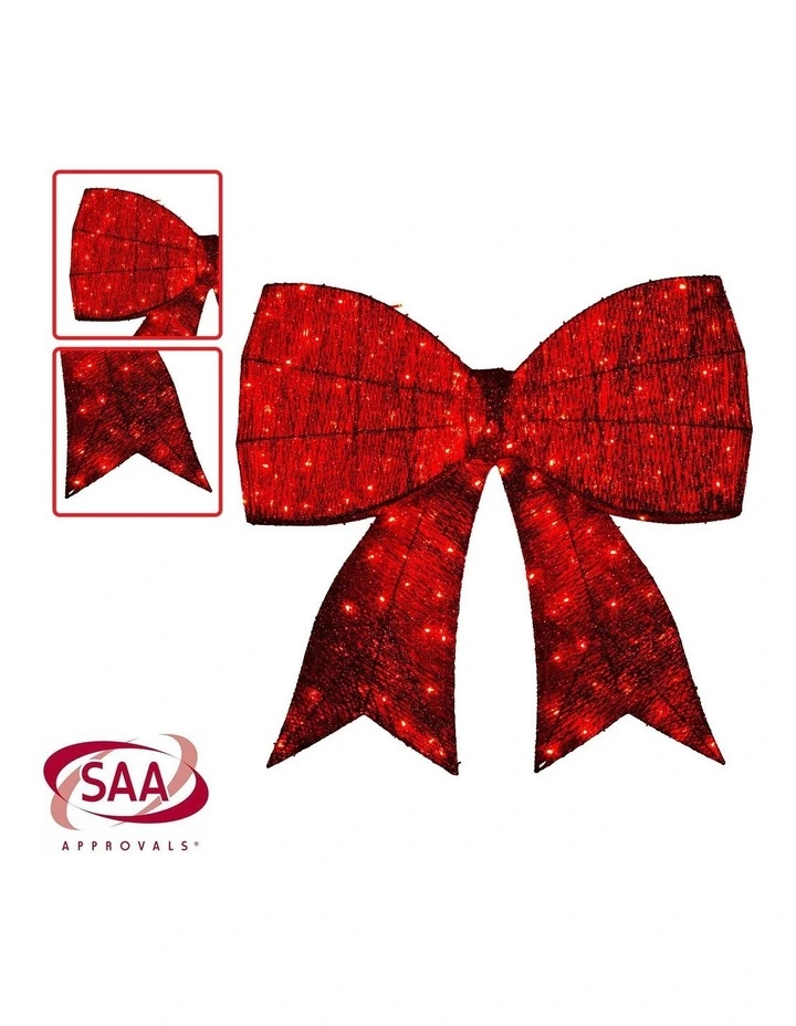 Christmas Display Bow 91cm with LED and Twinkle Lights 5 Functions Decoration Ornament image 4