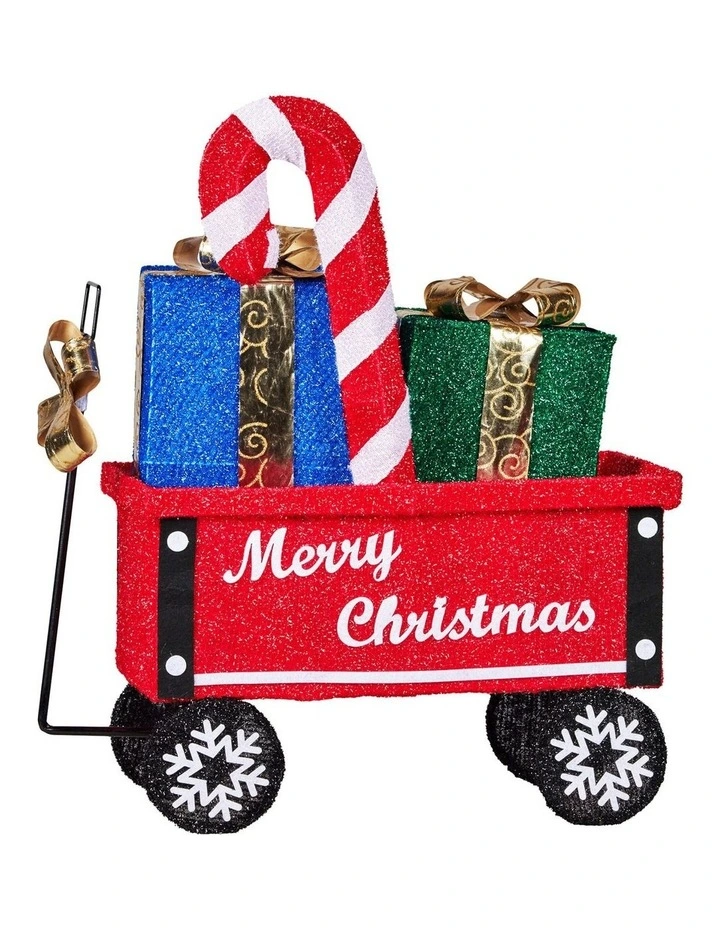 Christabelle Christmas Cart Display Candy Cane Presents LED Lights Indoor Outdoor Front Yard image 2