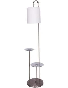 Metal Floor Lamp with Glass Shelves