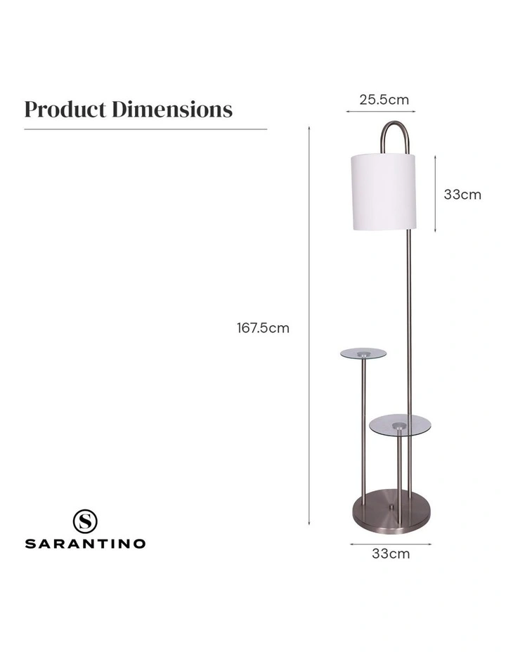 Metal Floor Lamp with Glass Shelves image 3