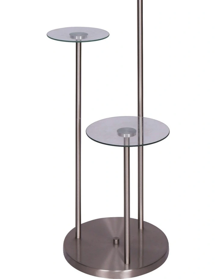 Metal Floor Lamp with Glass Shelves image 4