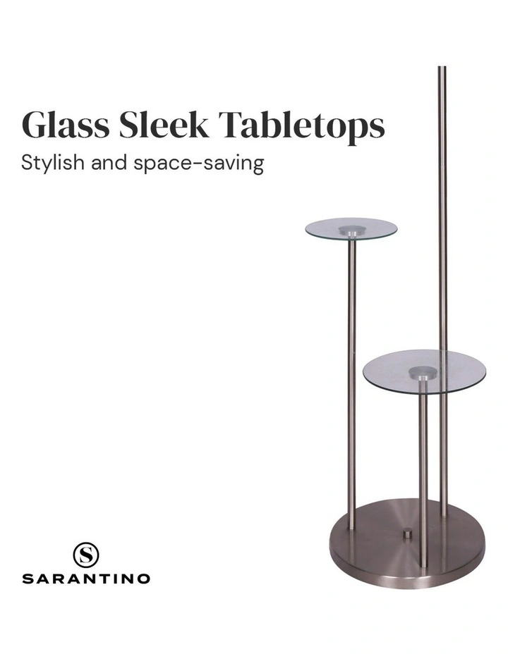 Metal Floor Lamp with Glass Shelves image 6
