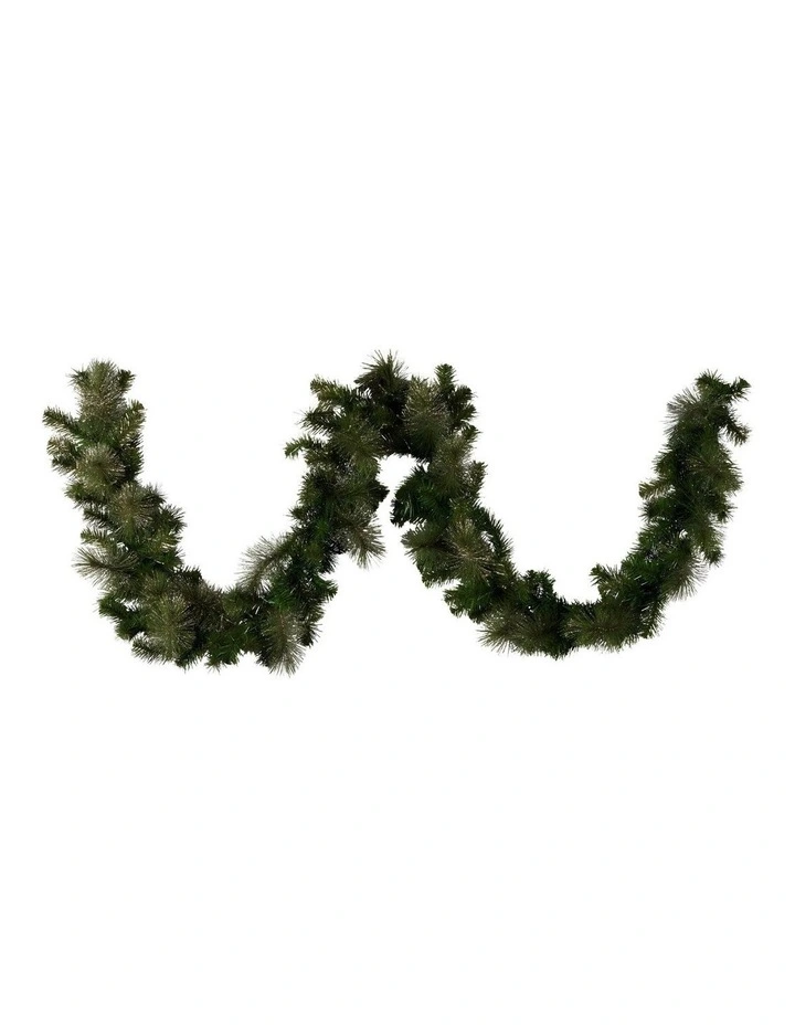 2.7m Christmas Garland with LED Lights Glittery Gold Pine Mantle Decoration Ornament image 6