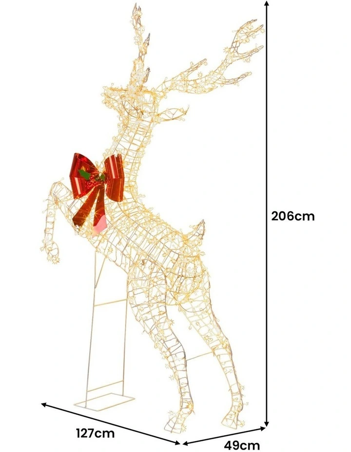 Full Light Rearing Reindeer w/ 800 Twinkle Lights Indoor Outdoor 206cm image 3