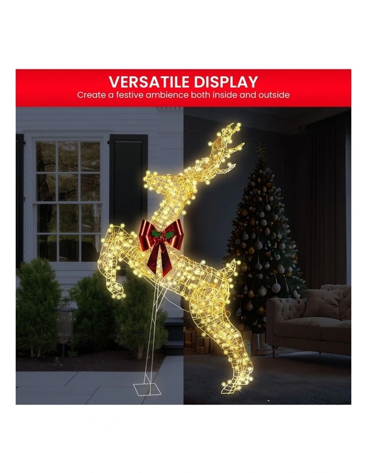 Full Light Rearing Reindeer w/ 800 Twinkle Lights Indoor Outdoor 206cm image 5