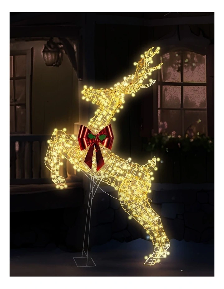 Full Light Rearing Reindeer w/ 800 Twinkle Lights Indoor Outdoor 206cm image 6