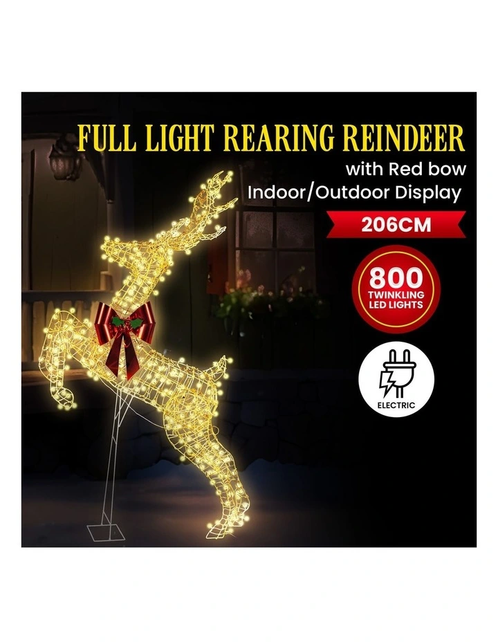 Full Light Rearing Reindeer w/ 800 Twinkle Lights Indoor Outdoor 206cm image 7