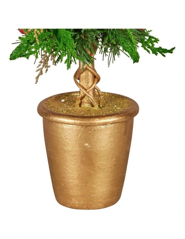 36cm Christmas Tabletop Topiary with Berries Baubles & Pine Cones image 6