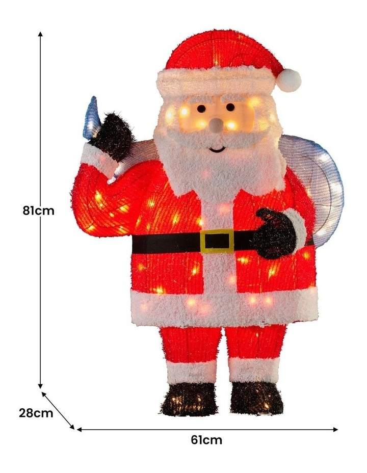 81cm Christmas Santa Display with Lights image 3