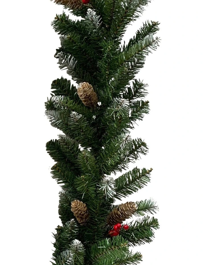 2.7m Christmas Garland with Pine Cones & Berries Pine Tree Decoration Ornament image 2