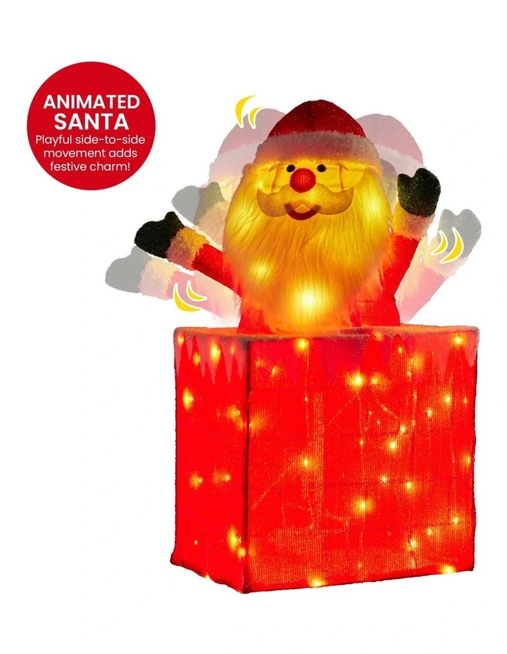 76cm Santa in Chimney Christmas Tree Warm White LED Lights Animated Decoration Ornament image 5